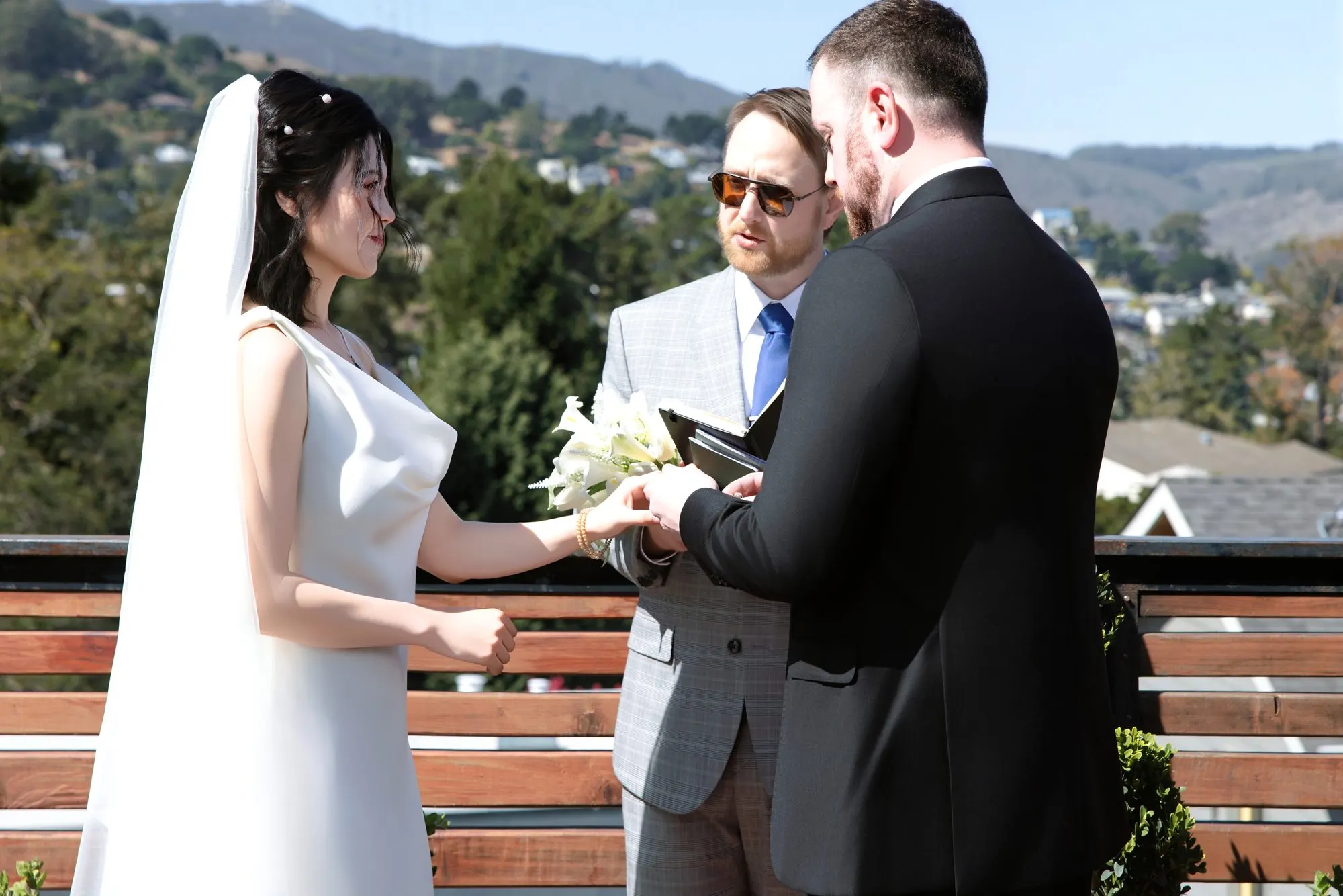 Rooftop wedding ceremony, frame 5 of 7