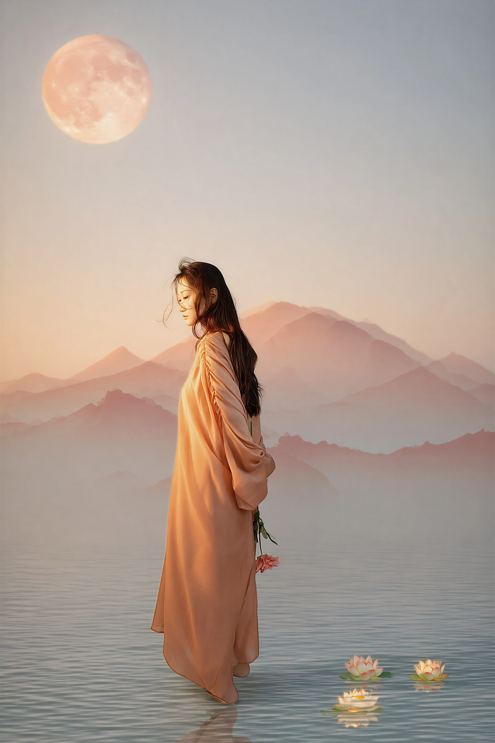 Romantic portrait with flowers