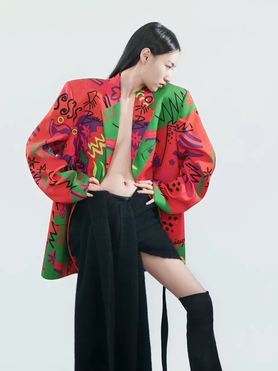 Fashion portrait in the studio, frame 15 of 17
