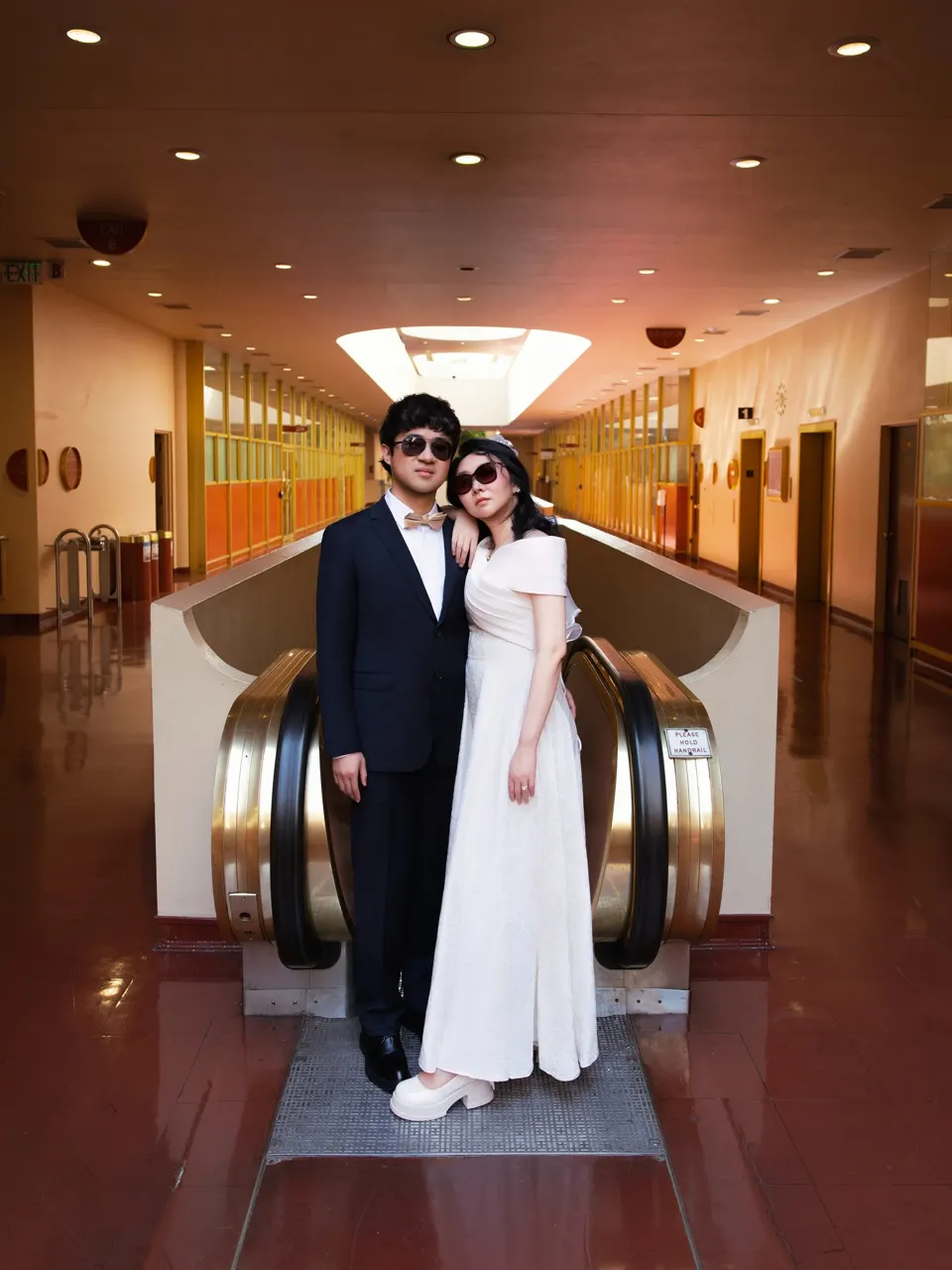 Couple at the Marin County Civic Center, frame 13 of 19