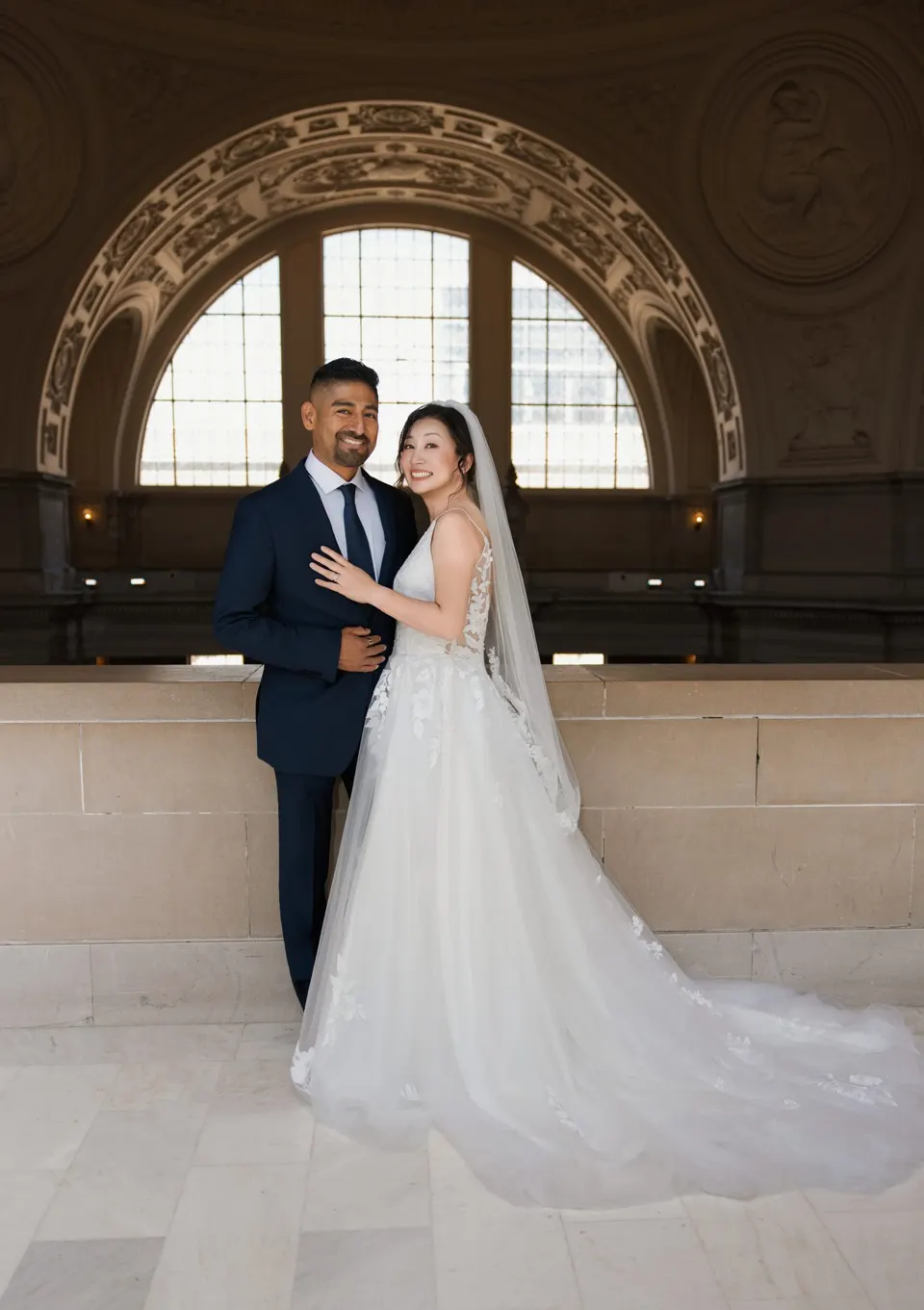 City Hall wedding in window light, frame 29 of 33