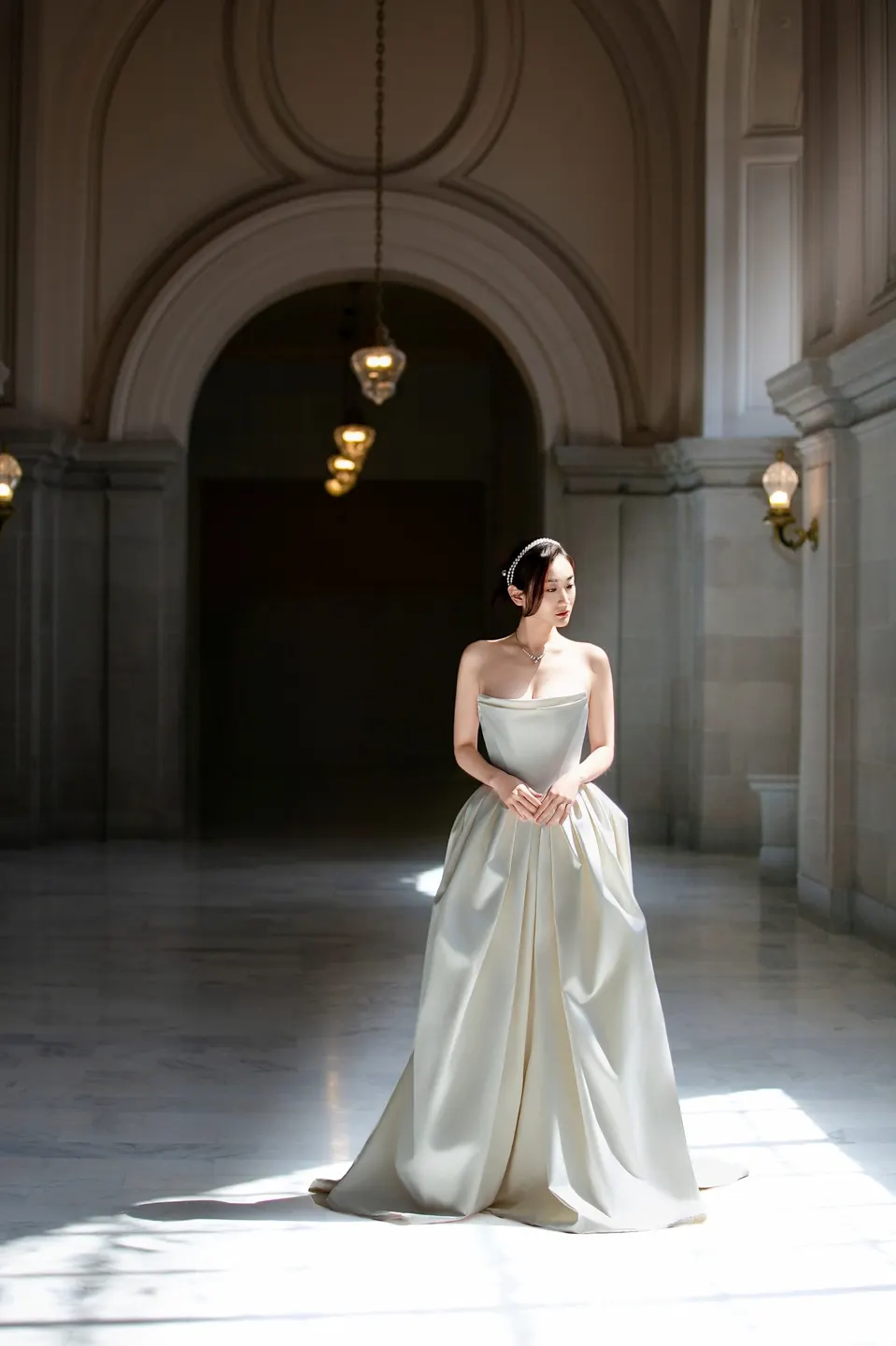City Hall wedding in window light, frame 2 of 17