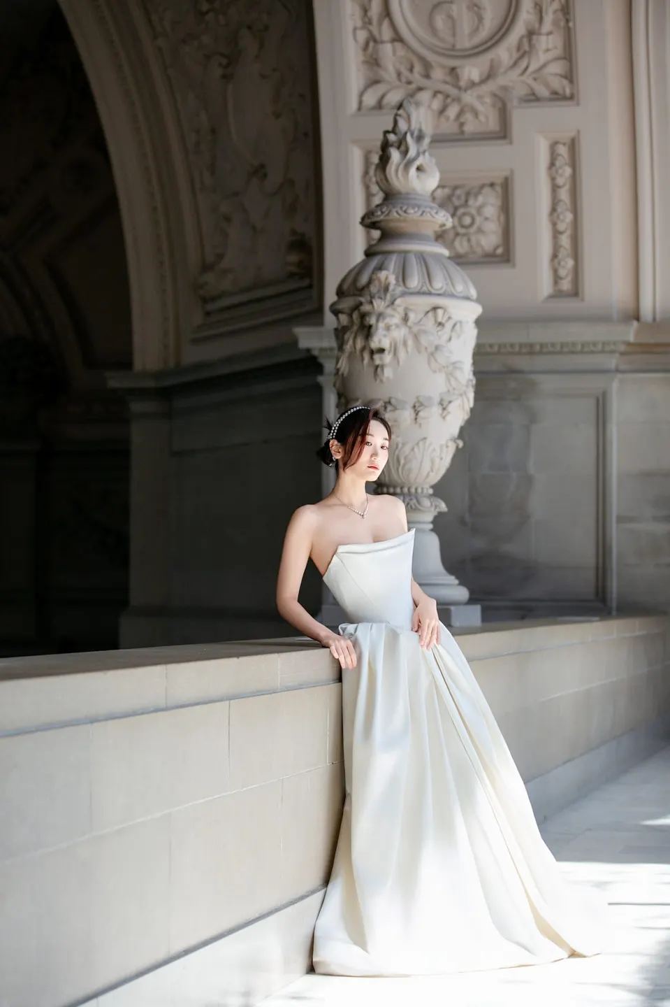 City Hall wedding in window light, frame 3 of 17
