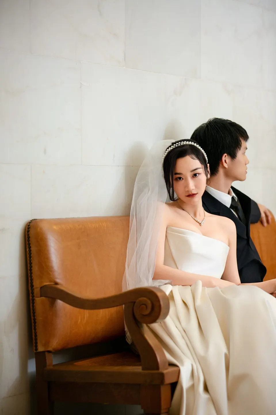 City Hall wedding in window light, frame 8 of 17