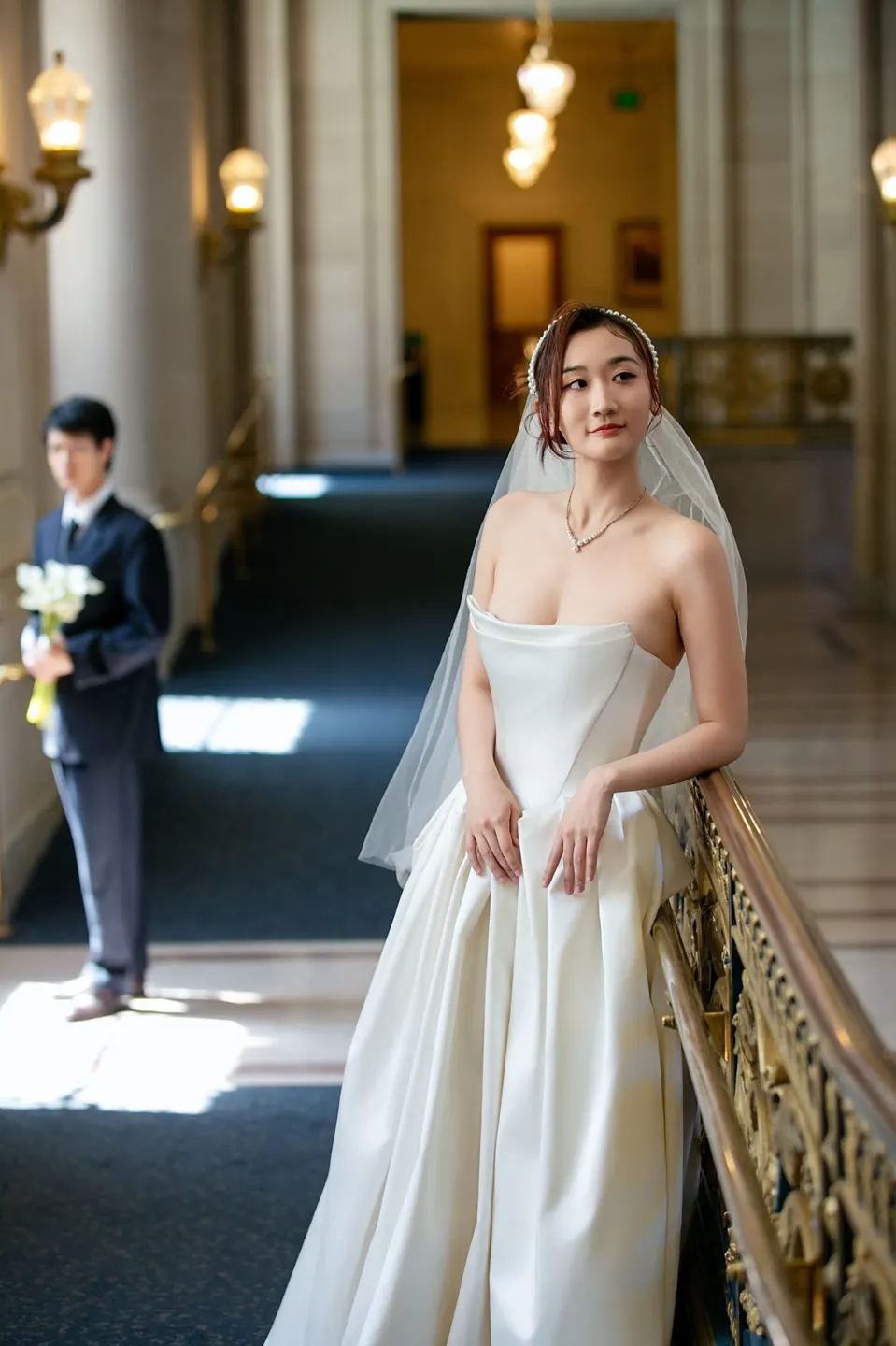 City Hall wedding in window light, frame 9 of 17
