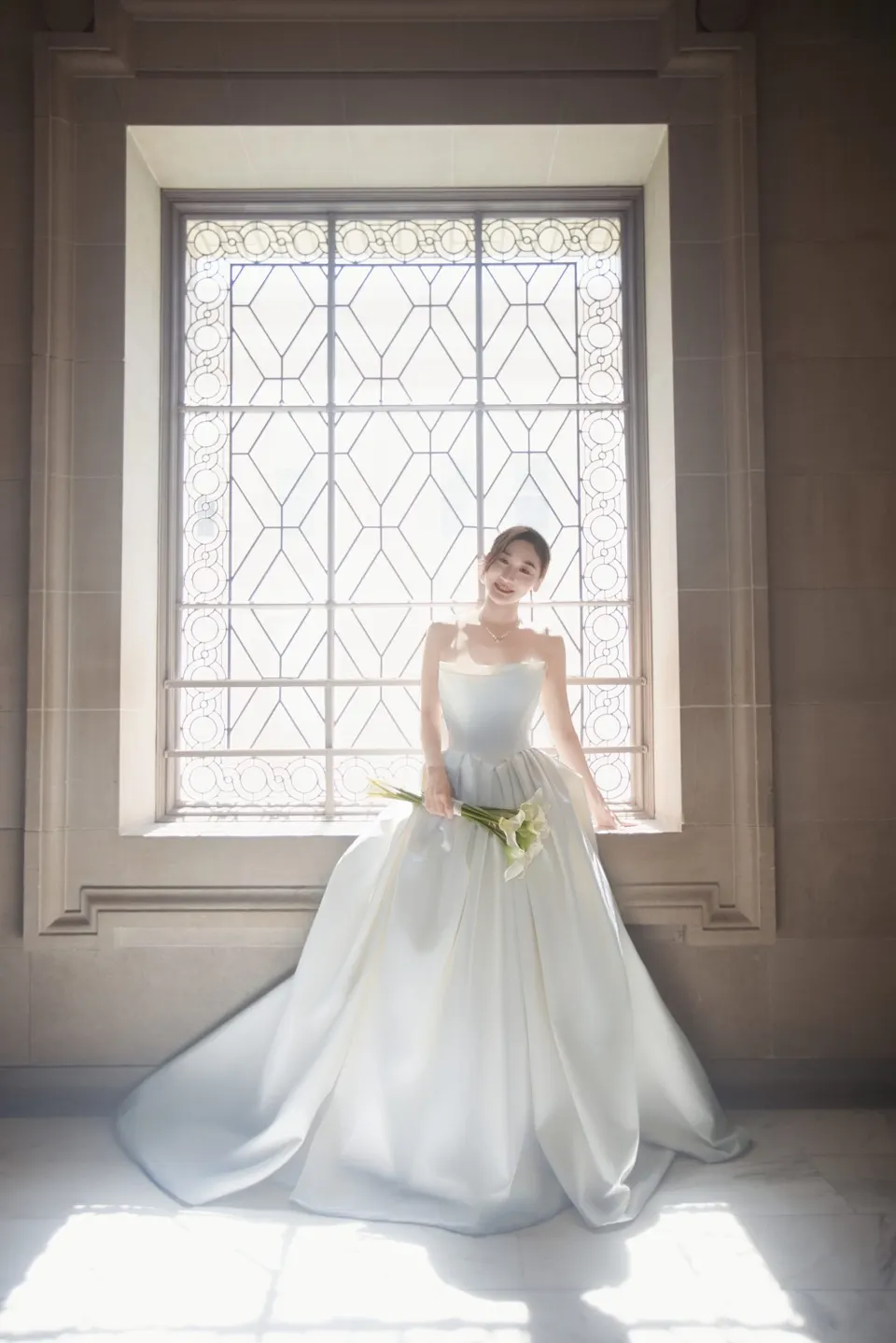 City Hall wedding in window light, frame 11 of 17
