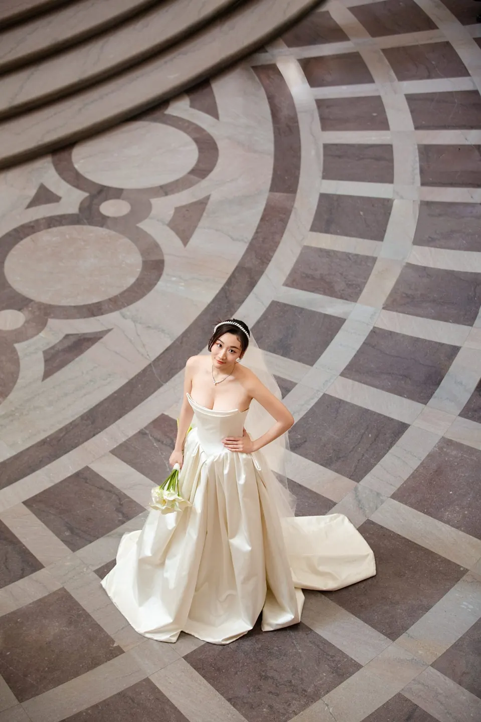 City Hall wedding in window light, frame 14 of 17