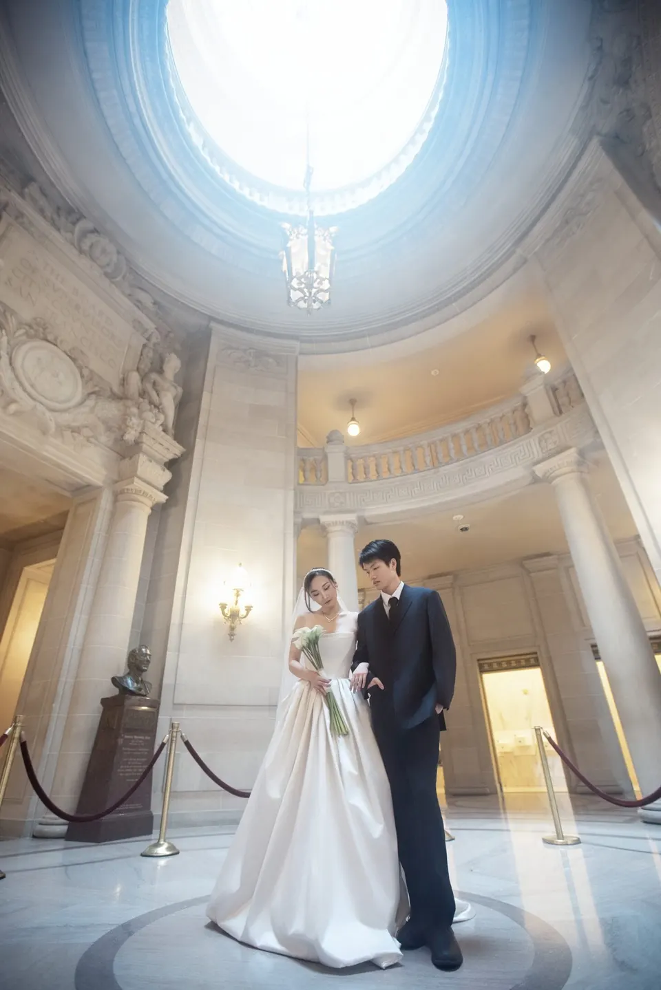 City Hall wedding in window light, frame 15 of 17