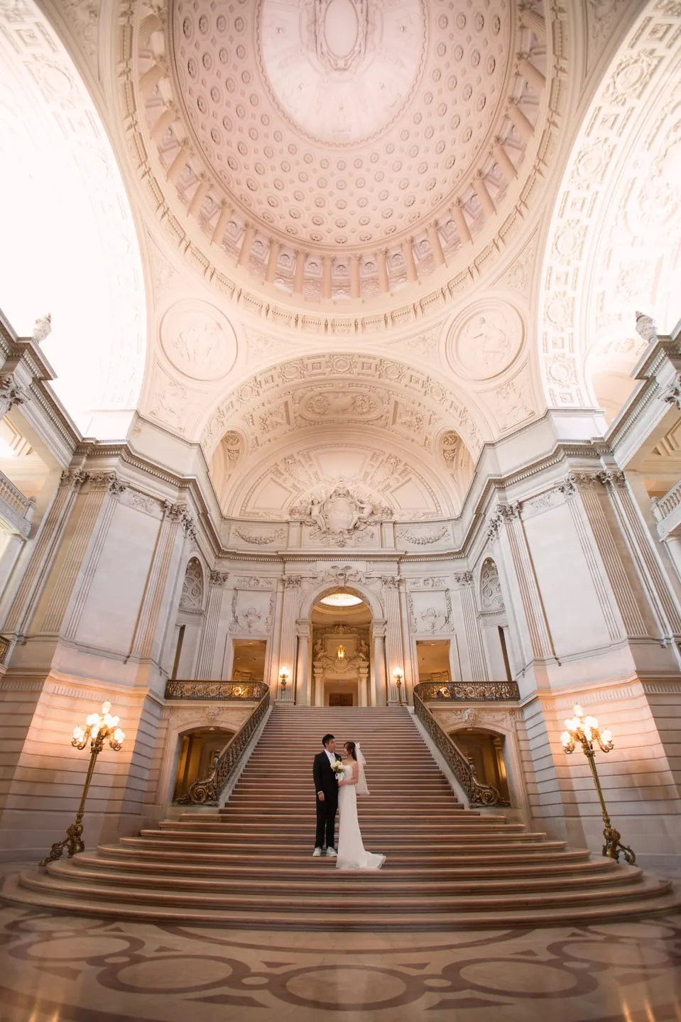 City Hall wedding on the grand staircase, frame 14 of 21