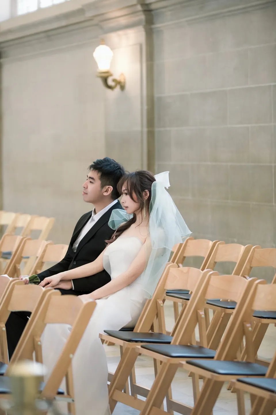 City Hall wedding on the grand staircase, frame 19 of 21