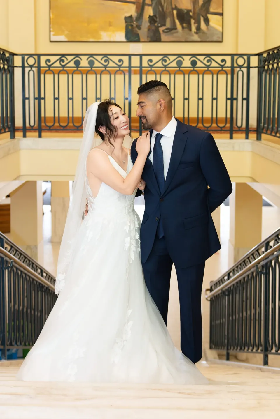 City Hall wedding in window light, frame 2 of 33