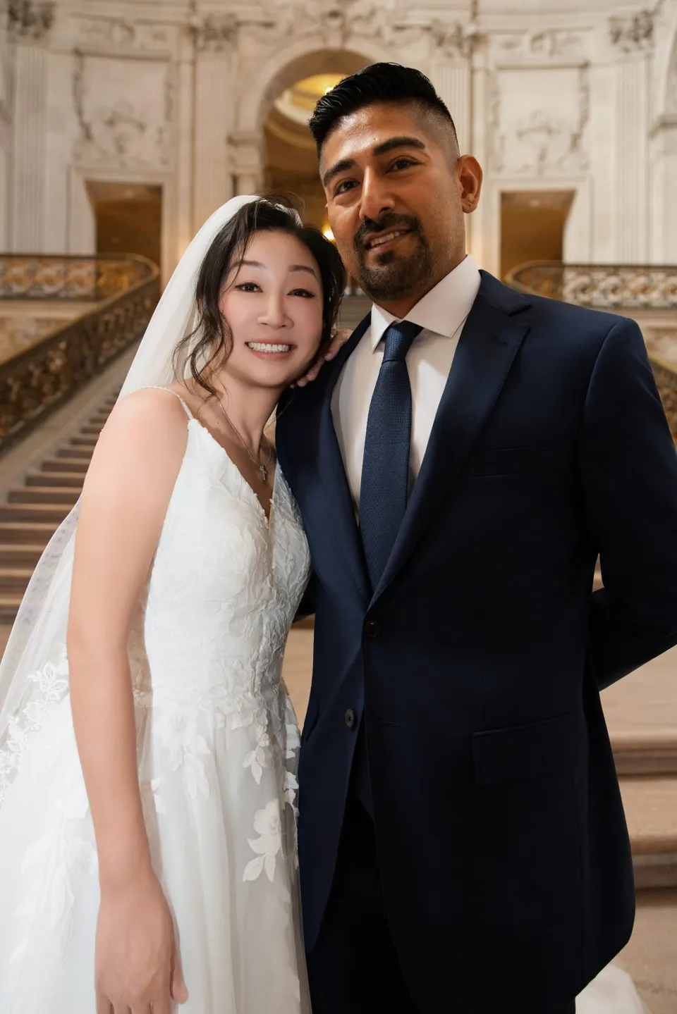 City Hall wedding in window light, frame 4 of 33