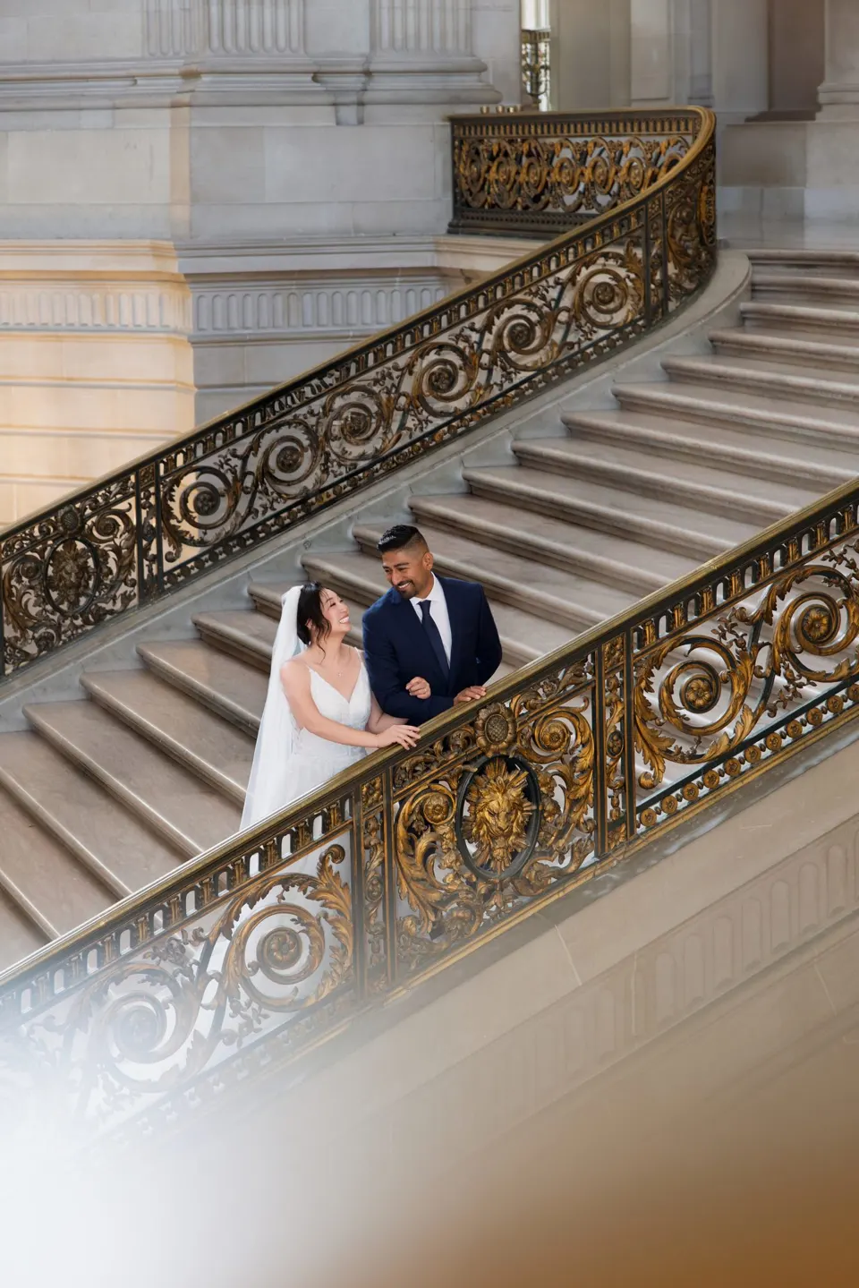 City Hall wedding in window light, frame 7 of 33