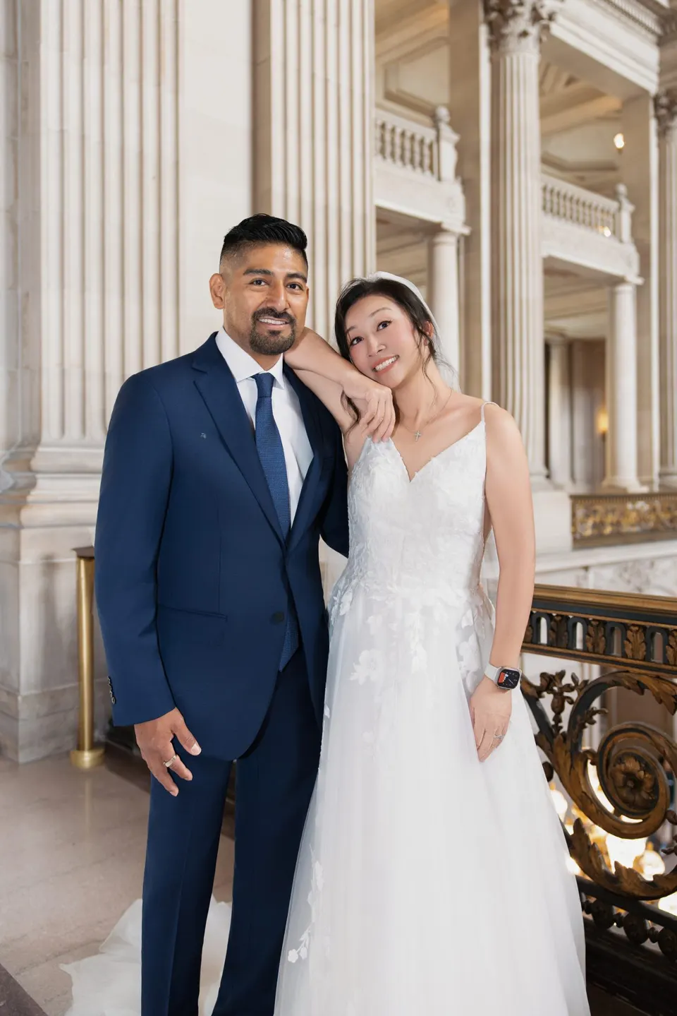 City Hall wedding in window light, frame 8 of 33