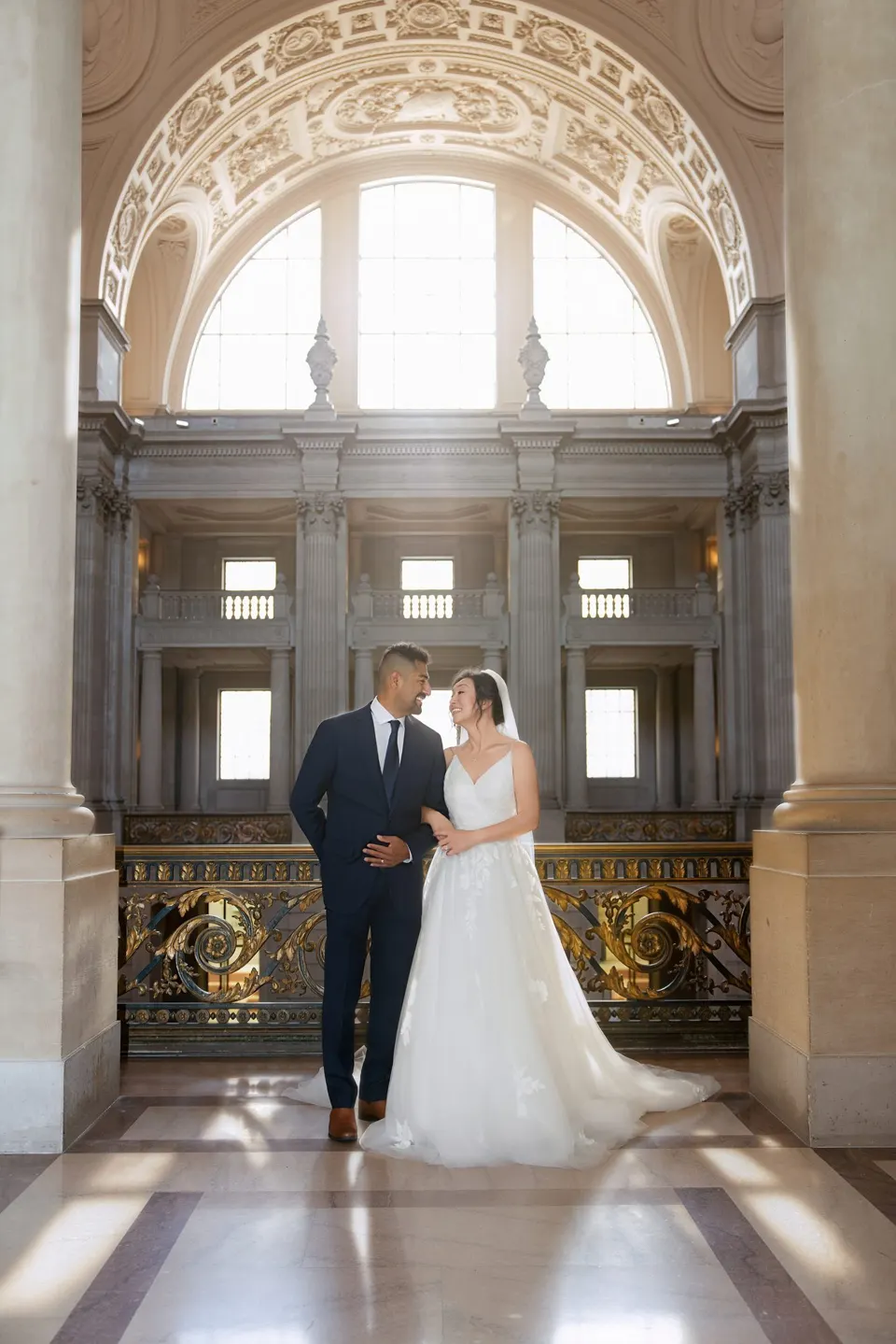 City Hall wedding in window light, frame 18 of 33