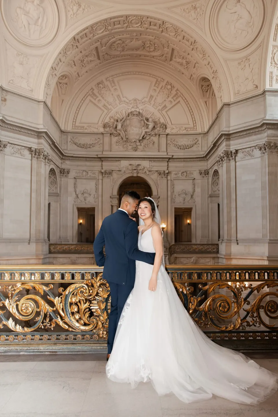 City Hall wedding in window light, frame 20 of 33