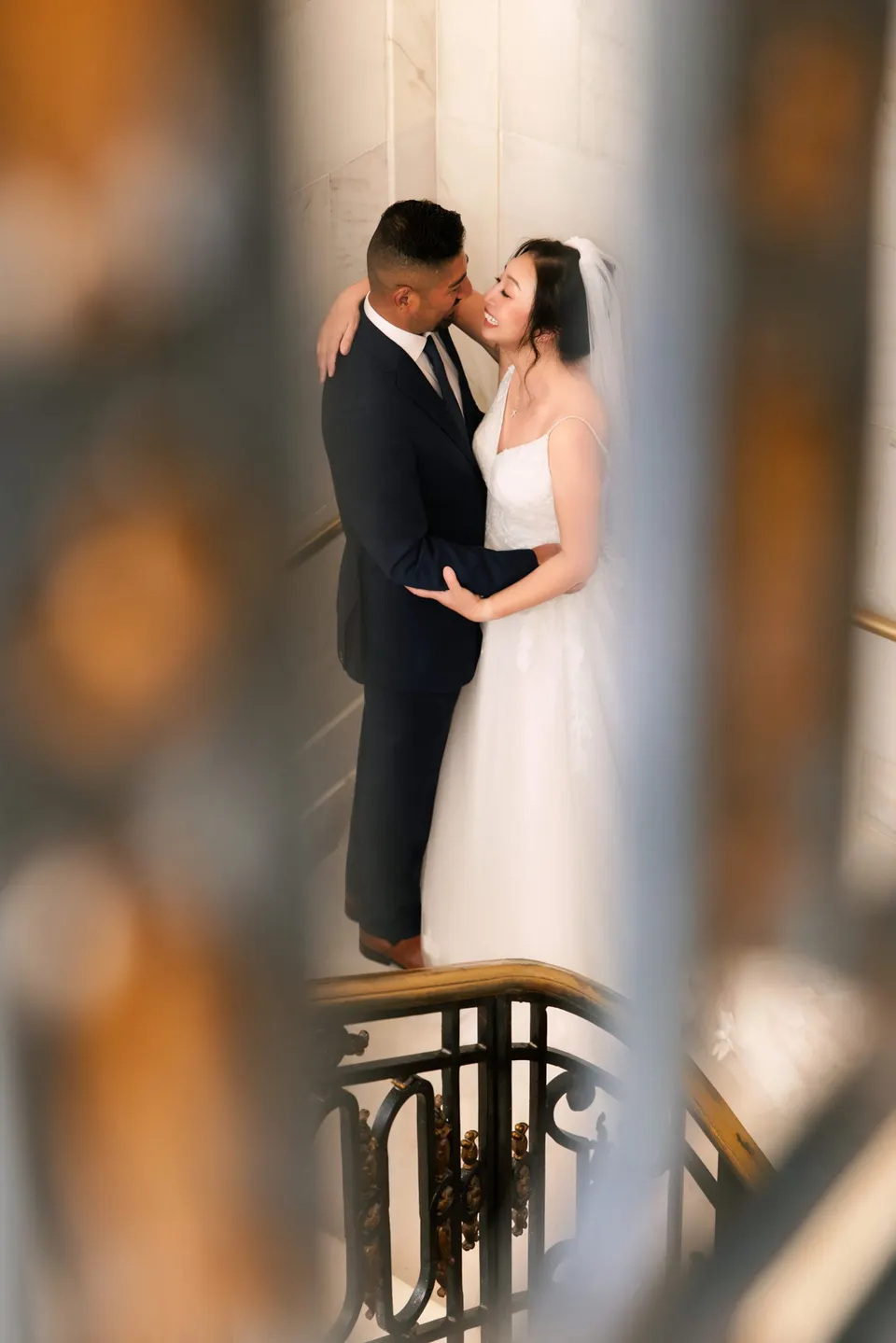 City Hall wedding in window light, frame 22 of 33