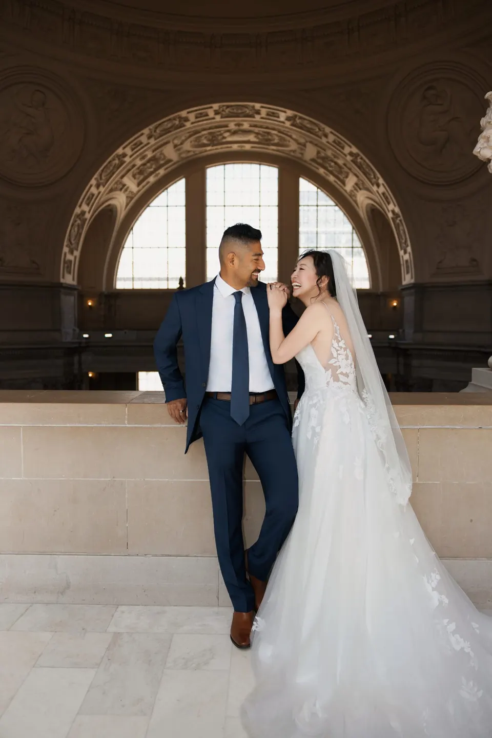 City Hall wedding in window light, frame 28 of 33