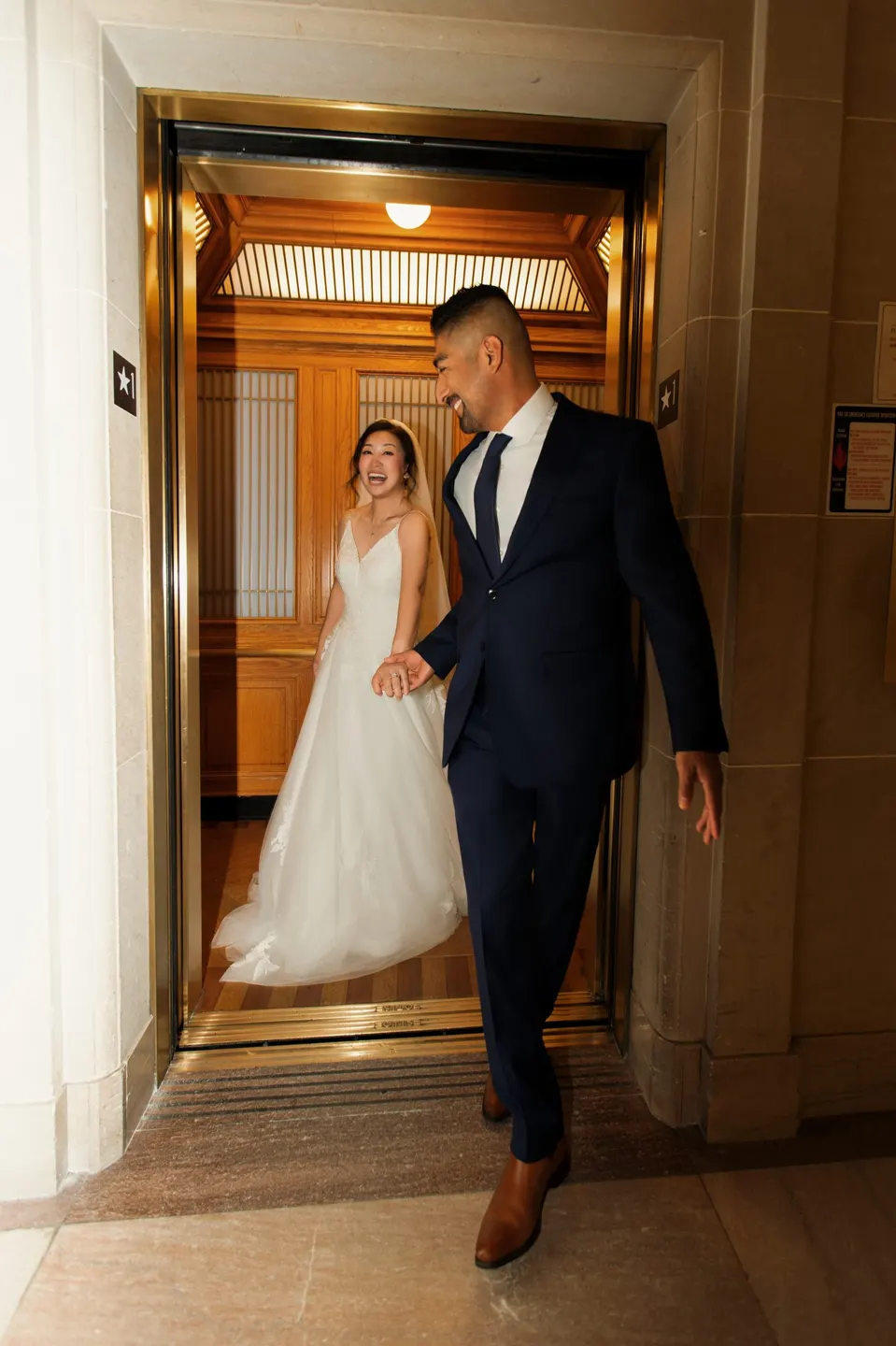 City Hall wedding in window light, frame 30 of 33