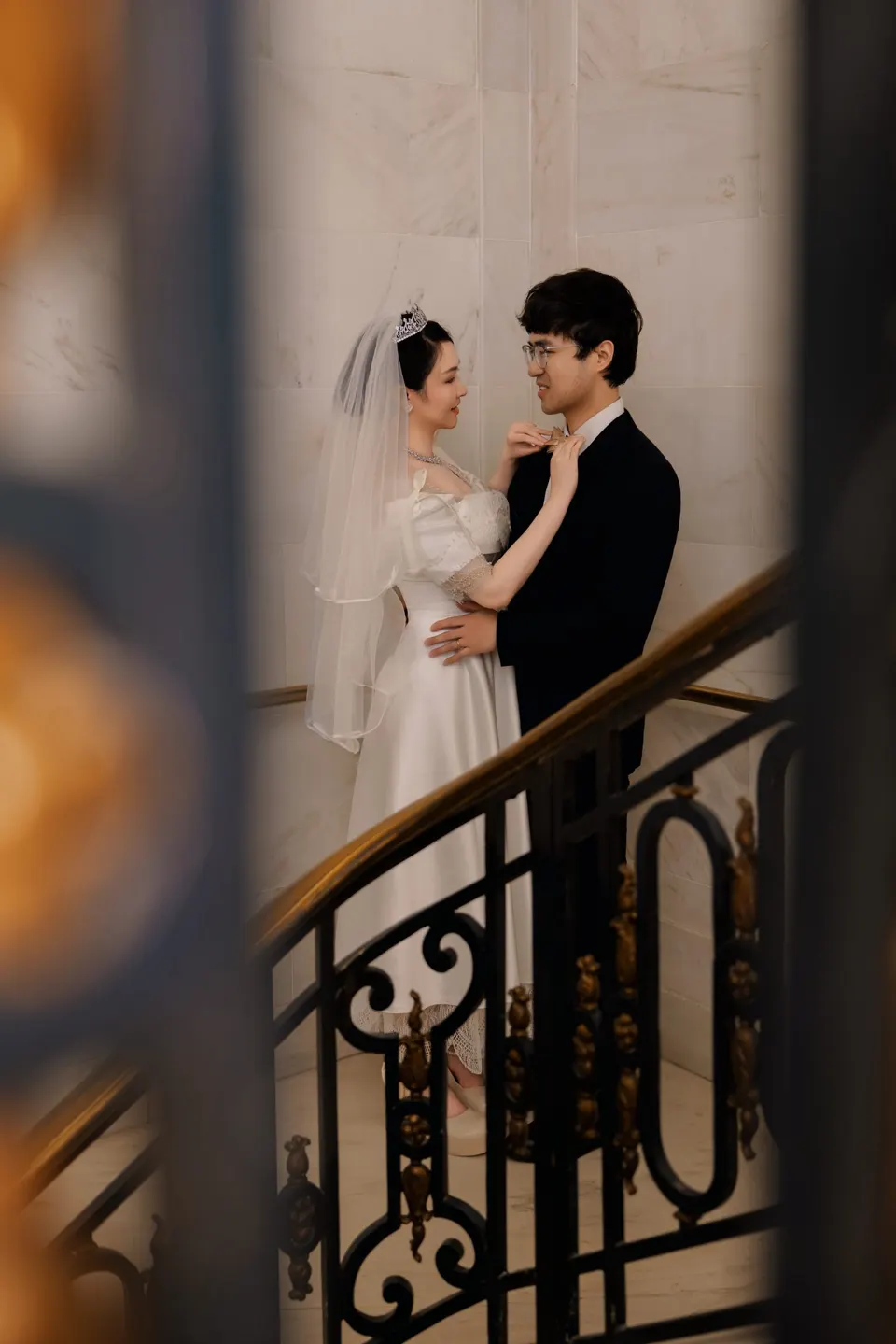 City Hall wedding with yellow roses, frame 8 of 41