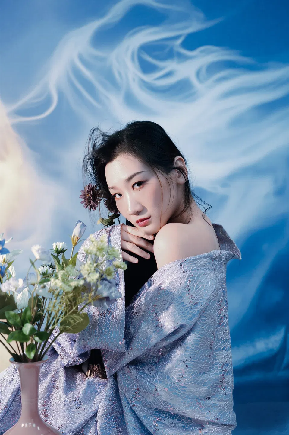 Romantic portrait with flowers, frame 17 of 20